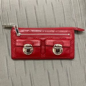 Marc Jacobs Quilted Baroque Red Leather Wallet